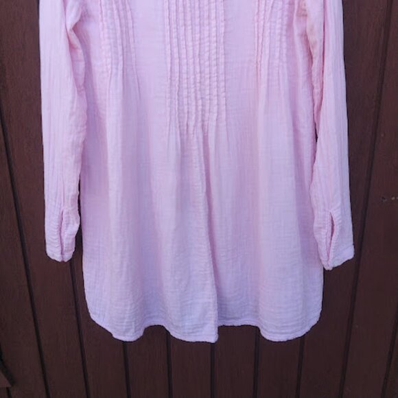 FREE PEOPLE x CP SHADES | Pastel Pink Yoko Tunic Dress Cotton Gauze Oversized XS - Picture 9 of 14